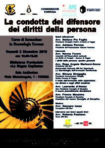 La condotta del difensore dei diritti delle persona @ Biblioteca Provinciale - La Magna Capitana | Foggia | Puglia | Italia