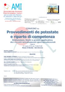 PROVVEDIMENTI DE POTESTATE E RIPARTO DELLE COMPETENZE @ Tribunale di Catania, Aula delle audunanze