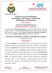 SPORTELLO ANTIMOBBING - ANTISTALKING - ANTIBULLISMO - ANTIPEDOFILIA - ANTIOMOFOBIA @ Comune di Roccapiemonte